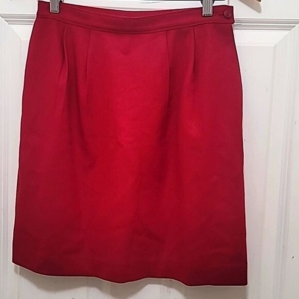 VTG Pendleton Red Pencil Skirt 100% Wool Womens 8 Y2k 90s Career Formal Preppy
